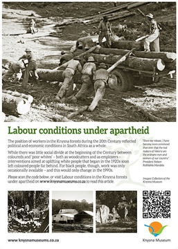 Knysna Museum poster: Labour conditions in the Knysna Forests under Apartheid